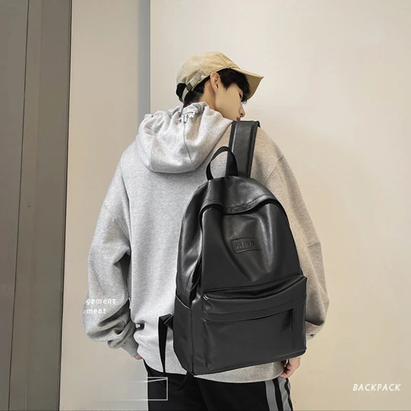 Women Man Backpack Large Capacity Black Backpacks Light Soft Leather Travel Bag Backpack Student School Bag Zipper Backpack
Women Man Backpack Large Capacity Black Backpacks Light Soft Leather Travel Bag Backpack Student School Bag Zipper Backpack