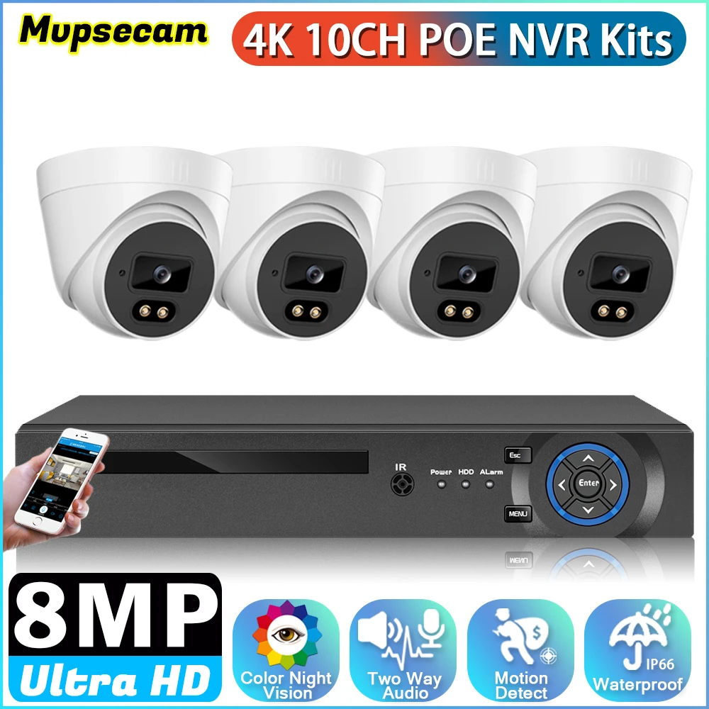 4K 8MP HD система видеонаблюдения POE IP-камера Цветная камера ночного видения Безопасность в помещении Smart 4K CCTV NVR 2-стороннее аудио POE NVR Комплект
4K 8MP HD система видеонаблюдения POE IP-камера Цветная камера ночного видения Безопасность в помещении Smart 4K CCTV NVR 2-стороннее аудио POE NVR Комплект
