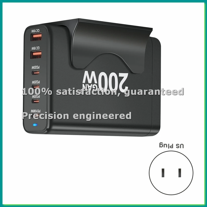 Настольное зарядное устройство GaN 200 Вт, 6 портов USB Type-C PD, быстрая зарядка 3.0, быстрое зарядное устройство USB Type-C для телефона (США)-PZZW
Настольное зарядное устройство GaN 200 Вт, 6 портов USB Type-C PD, быстрая зарядка 3.0, быстрое зарядное устройство USB Type-C для телефона (США)-PZZW