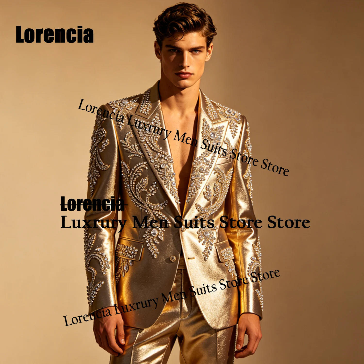 Exquisite Jewelry Paillettes For Men Suit Customized Diamond 2 Pieces Groom Male Blazers Ropa hombre Luxury Slim Wedding Tuxedos
Exquisite Jewelry Paillettes For Men Suit Customized Diamond 2 Pieces Groom Male Blazers Ropa hombre Luxury Slim Wedding Tuxedos