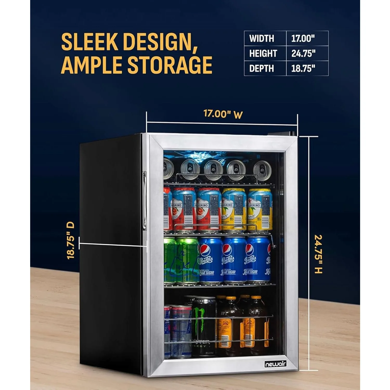 90 Can Beverage Cooler, 17 Inch Freestanding, Quiet Mini Fridge for Bedroom Home Bar Office, Custom
90 Can Beverage Cooler, 17 Inch Freestanding, Quiet Mini Fridge for Bedroom Home Bar Office, Custom
