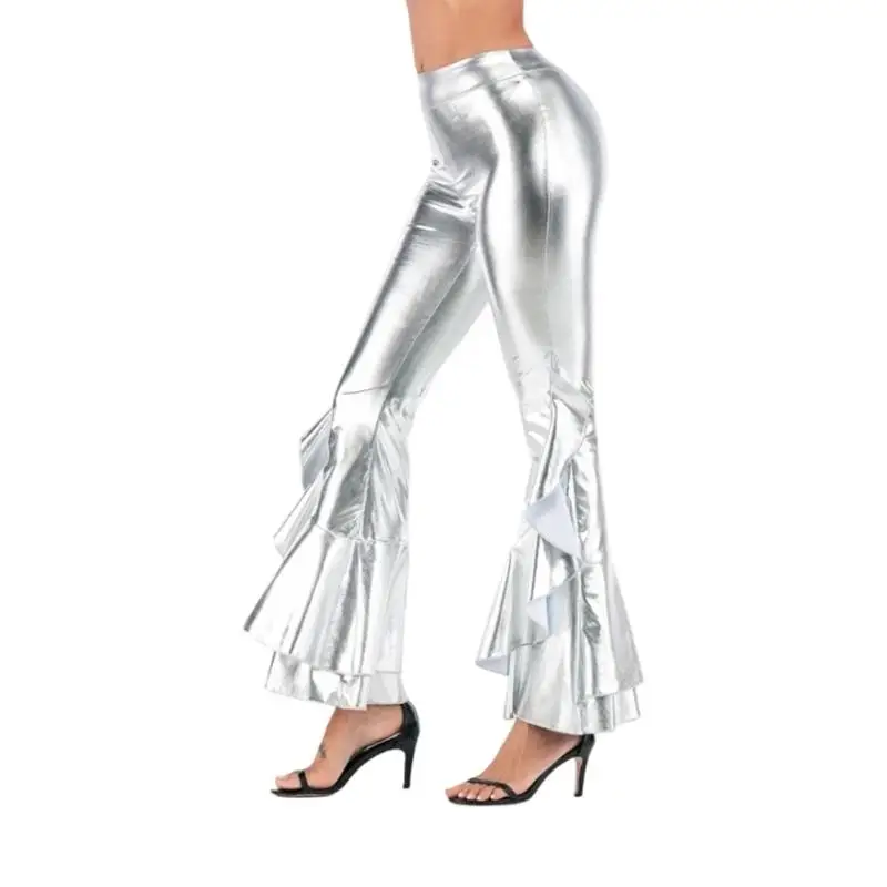 39BB Metallic Finish Flared Bottoms Pants Women 70s Inspired For Dance Prom
39BB Metallic Finish Flared Bottoms Pants Women 70s Inspired For Dance Prom