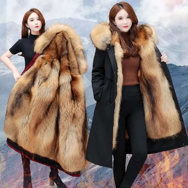 2023 New Long Parka Women Winter Jacket Wool Liner Coat Jacket Fur Collar Hooded Puffer Parkas Windproof Loose Female Outerwear
2023 New Long Parka Women Winter Jacket Wool Liner Coat Jacket Fur Collar Hooded Puffer Parkas Windproof Loose Female Outerwear