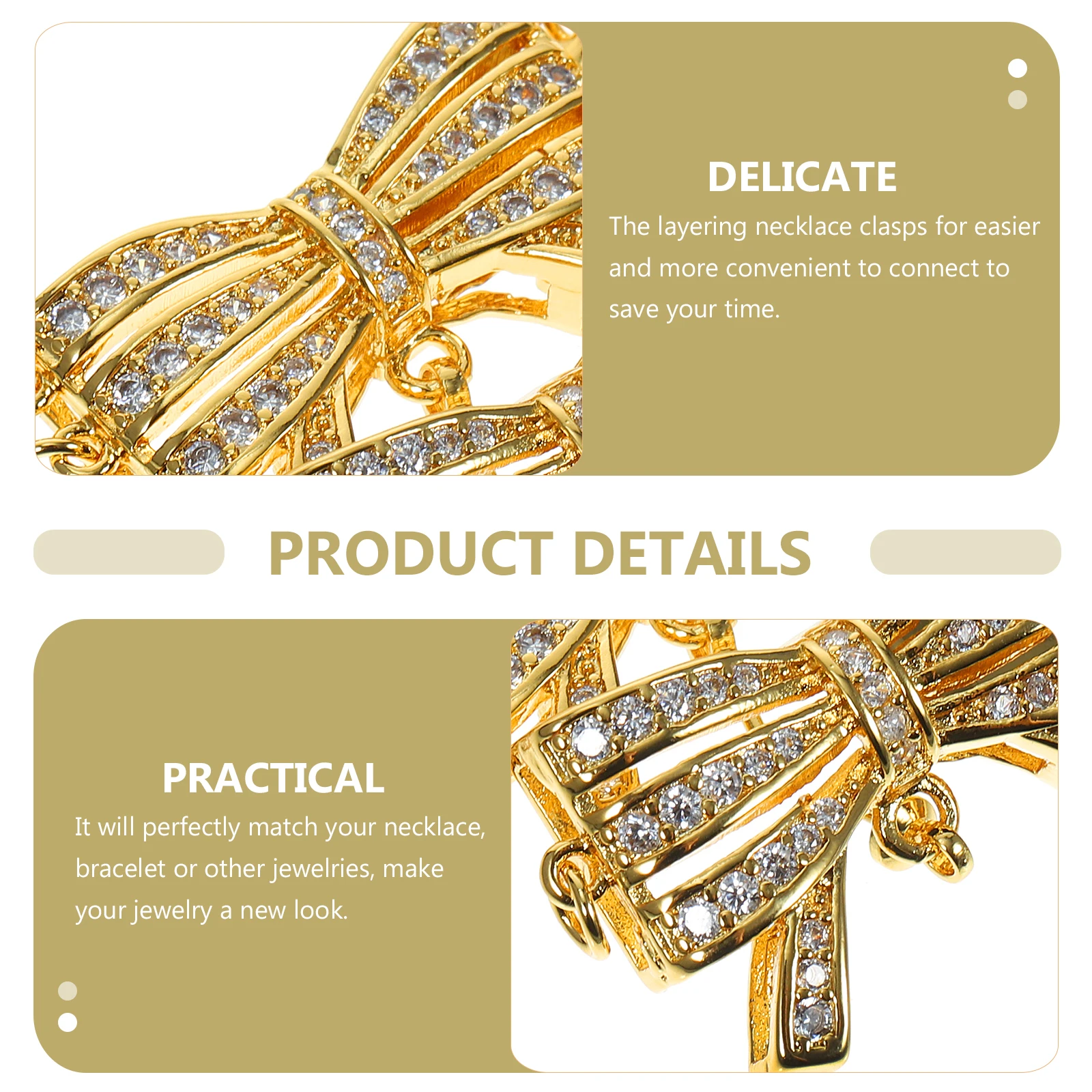 2Pcs Layering Clasps Sturdy Alloy Necklace Layering Clasps Multi Jewelry Accessories Separator for DIY Magnetic Pendants
2Pcs Layering Clasps Sturdy Alloy Necklace Layering Clasps Multi Jewelry Accessories Separator for DIY Magnetic Pendants