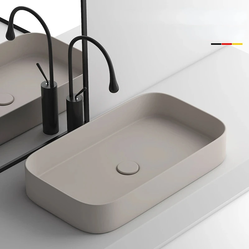 Nordic Simple Washbasin Ceramic Bathroom Sinks Khaki Glass Vessel Single Bowl Shampoo Basin YX456TB
Nordic Simple Washbasin Ceramic Bathroom Sinks Khaki Glass Vessel Single Bowl Shampoo Basin YX456TB