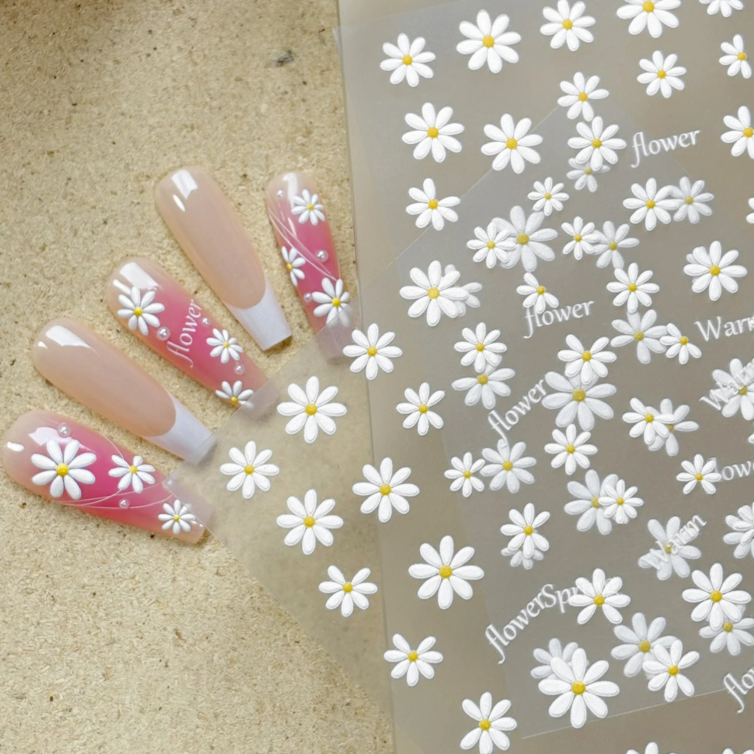 5D Relief Cute Daisy Flowers Nail Stickers White Yellow Floral Daisy Nail Decals Self-Adhesive Spring Summer Daisy Manicure Art
5D Relief Cute Daisy Flowers Nail Stickers White Yellow Floral Daisy Nail Decals Self-Adhesive Spring Summer Daisy Manicure Art