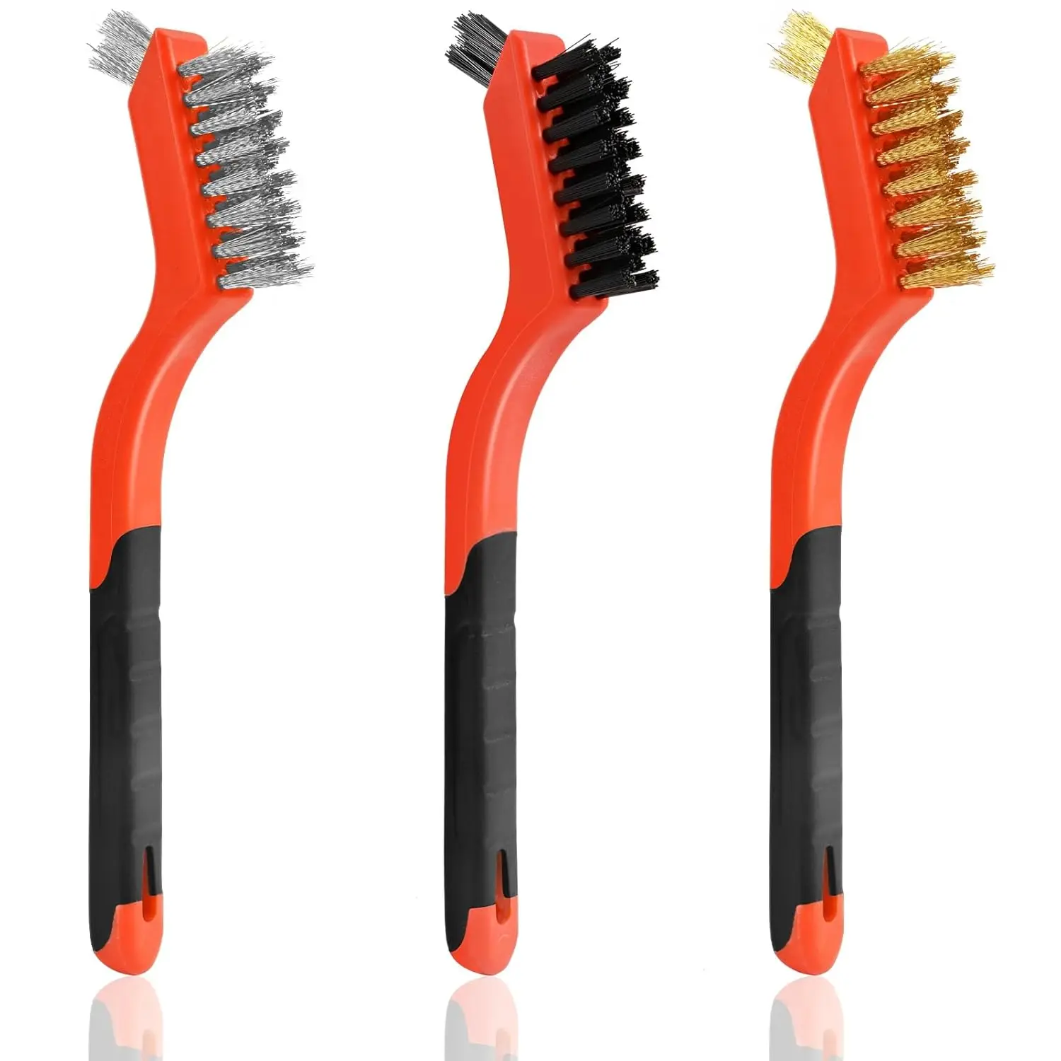 3pcs Wire Brushes Set - Brass, Stainless Steel, Nylon for Rust & Paint Removal
3pcs Wire Brushes Set - Brass, Stainless Steel, Nylon for Rust & Paint Removal