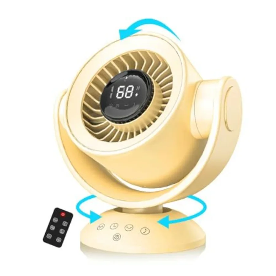 Desk Fan, 100 Adjustable Speeds, Auto 120 Oscillation, 10H Timer, Ultra-Quiet for Bedroom/Office Yellow
Desk Fan, 100 Adjustable Speeds, Auto 120 Oscillation, 10H Timer, Ultra-Quiet for Bedroom/Office Yellow