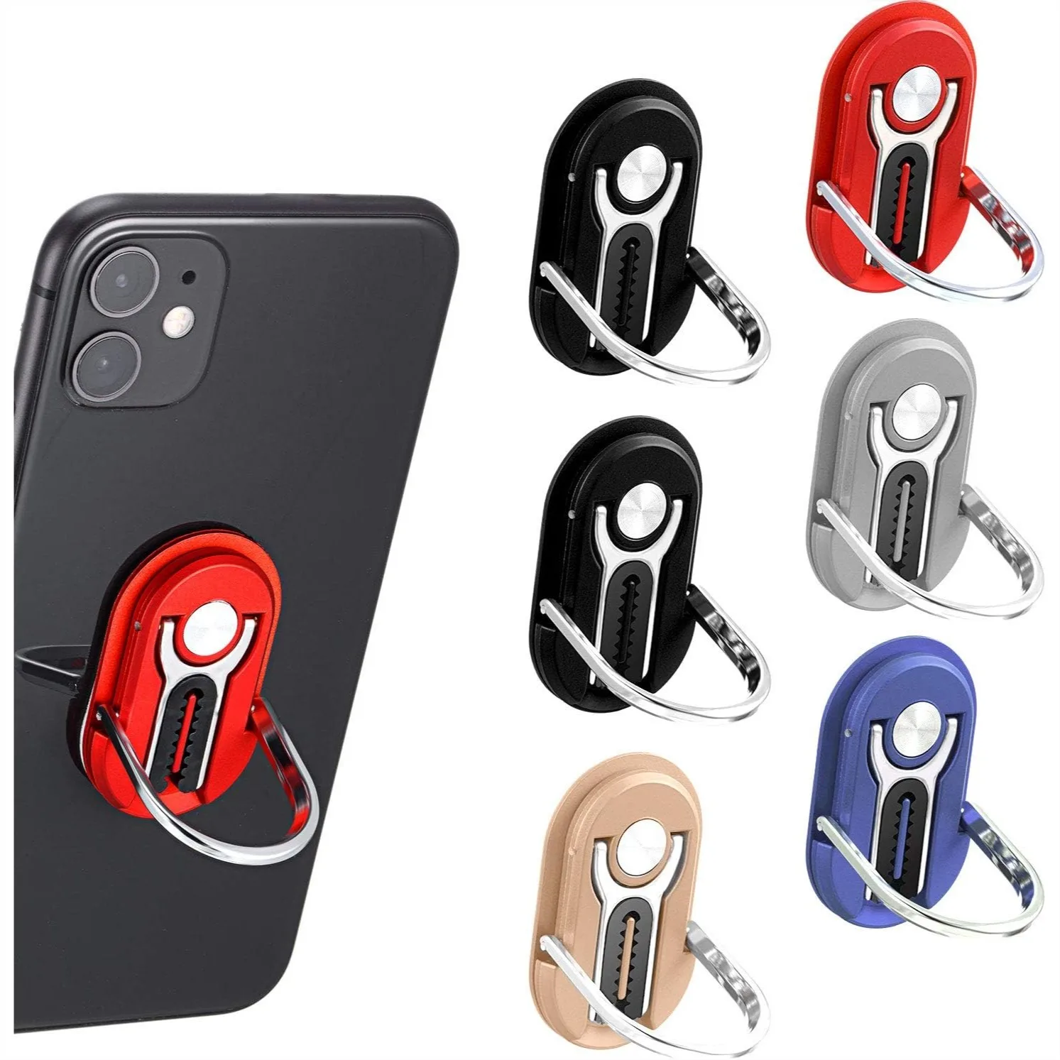 6 Pack 3-in-1 Phone Ring Holder with 360° Rotation for Car and Home, 5 Colors
6 Pack 3-in-1 Phone Ring Holder with 360° Rotation for Car and Home, 5 Colors
