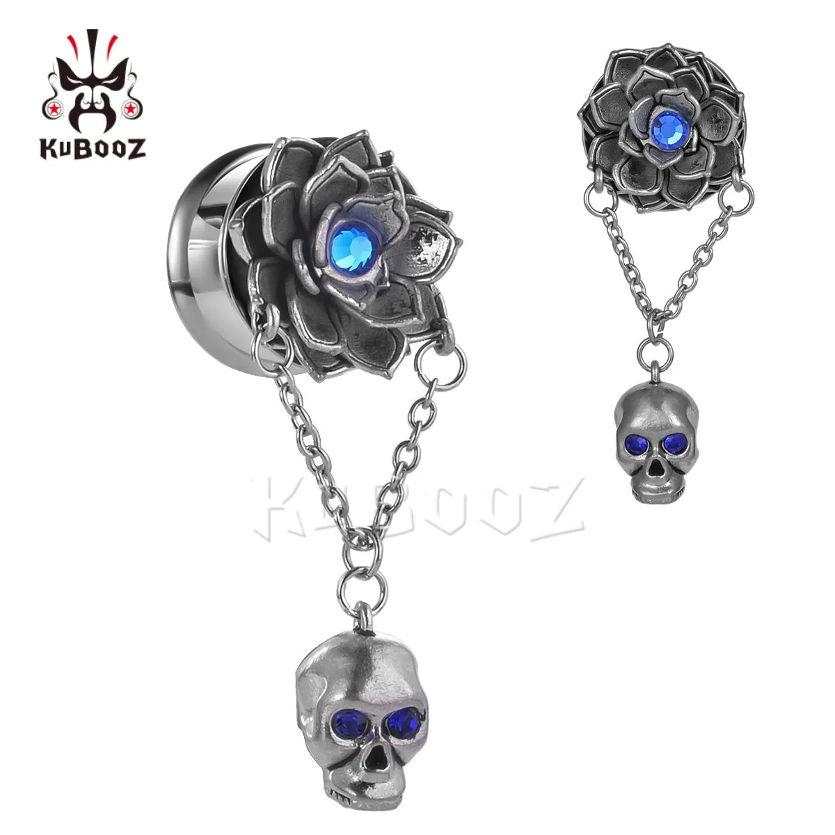 KUBOOZ Gothic Stainless Steel Flower Skull Ear Expander Plugs Tunnels Gauges Body Piercing Jewelry Earrings Stretchers 2PCS
KUBOOZ Gothic Stainless Steel Flower Skull Ear Expander Plugs Tunnels Gauges Body Piercing Jewelry Earrings Stretchers 2PCS