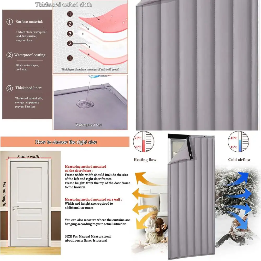 Изолированная зимняя дверная занавеска для звукоизоляции, конфиденциальности и защиты от холода в живых помещениях
Изолированная зимняя дверная занавеска для звукоизоляции, конфиденциальности и защиты от холода в живых помещениях