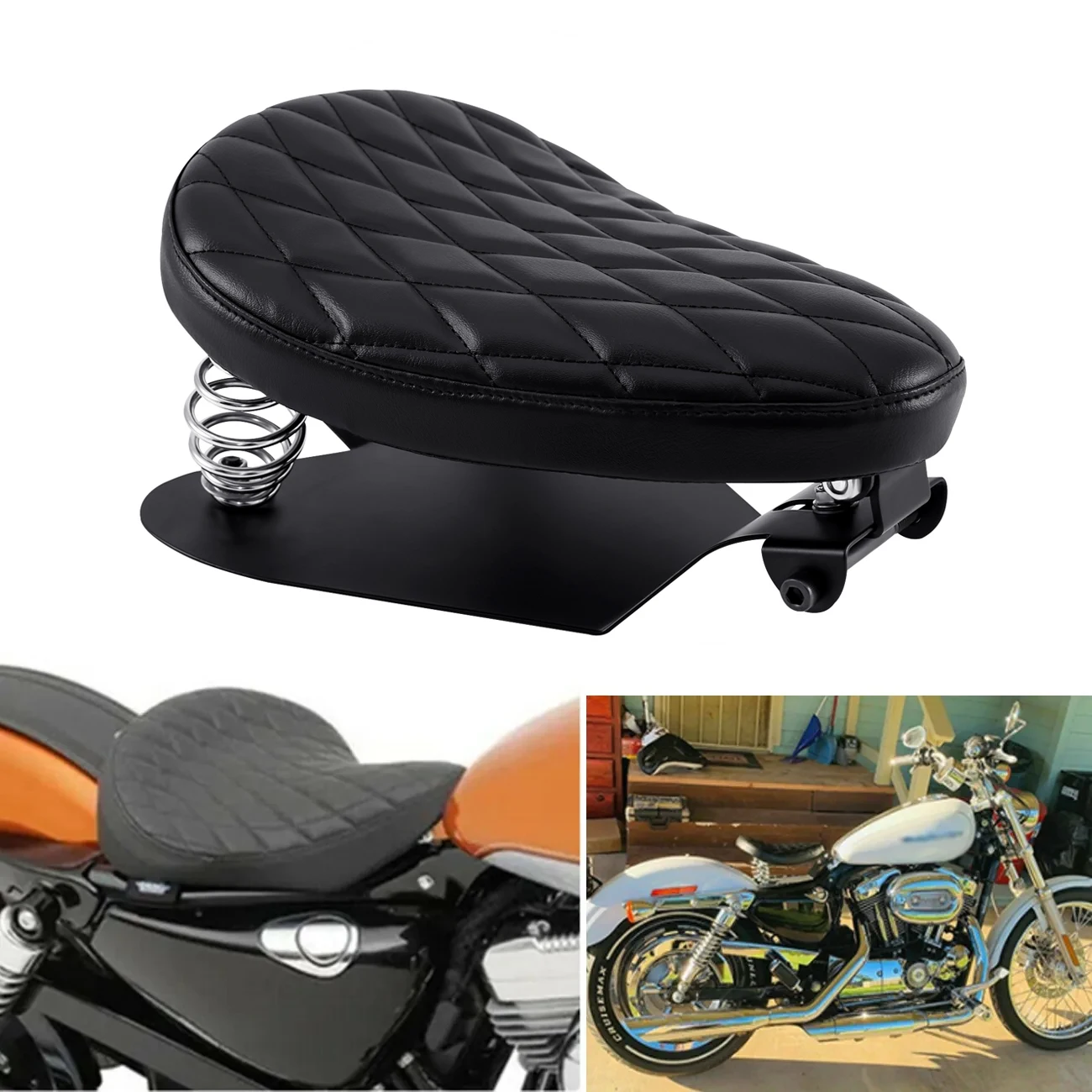 Leather Driver Solo Seat Universal For Moto Bobber Chopper Saddle Vintage Cushion For Harley-Davidson Sportster Yamaha Suzuki
Leather Driver Solo Seat Universal For Moto Bobber Chopper Saddle Vintage Cushion For Harley-Davidson Sportster Yamaha Suzuki