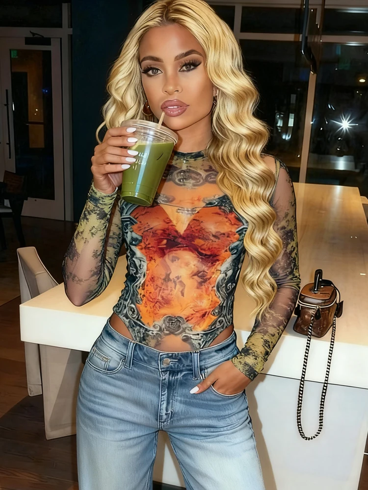 Прозрачный укороченный топ Weird Puss, женский сексуальный винтажный красочный принт с круглым вырезом, базовая уличная клубная одежда, эластичные осенние модные футболки
Прозрачный укороченный топ Weird Puss, женский сексуальный винтажный красочный принт с круглым вырезом, базовая уличная клубная одежда, эластичные осенние модные футболки