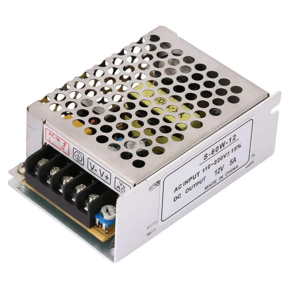 12V 5A Switch Power Supply 60W Power Supply Transformer Switch 220 AC To 12V DC for LED Strip Light
12V 5A Switch Power Supply 60W Power Supply Transformer Switch 220 AC To 12V DC for LED Strip Light