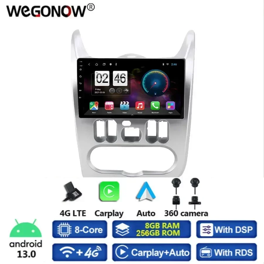 Панорамная камера 360 CanBus 8 ГБ + 256 ГБ Android 13.0 Автомобильный DVD-плеер GPS WIFI Bluetooth 5,0 RDS Радио для Renault Logan I 2009-2015
Панорамная камера 360 CanBus 8 ГБ + 256 ГБ Android 13.0 Автомобильный DVD-плеер GPS WIFI Bluetooth 5,0 RDS Радио для Renault Logan I 2009-2015