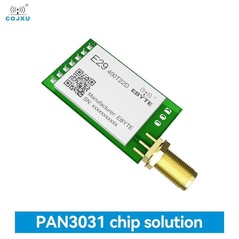 PAN3031 Wireless Module ChirpIoTTM Spread Spectrum Technology COJXU E29-400T22D UART 22dBm 5KM Module Stamp Hole/IPEX DIP
PAN3031 Wireless Module ChirpIoTTM Spread Spectrum Technology COJXU E29-400T22D UART 22dBm 5KM Module Stamp Hole/IPEX DIP