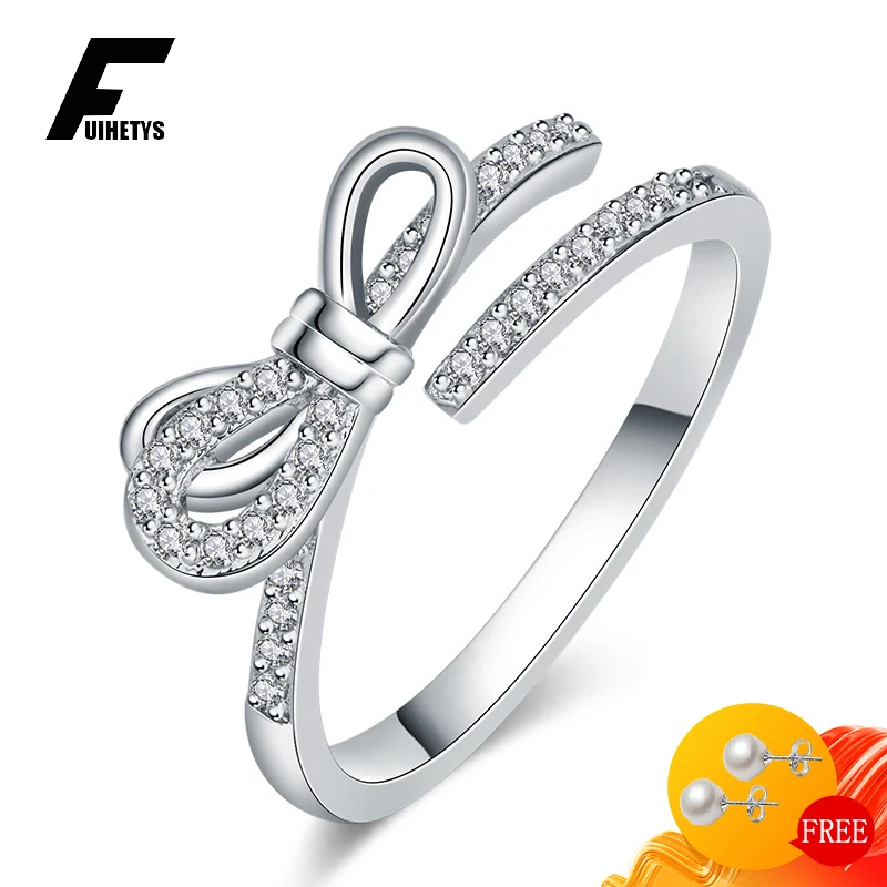 Fashion Ring for Women 925 Silver Jewelry with Zircon Gemstone Bowknot Shape Wedding Bridal Party Open Finger Rings Accessories
Fashion Ring for Women 925 Silver Jewelry with Zircon Gemstone Bowknot Shape Wedding Bridal Party Open Finger Rings Accessories