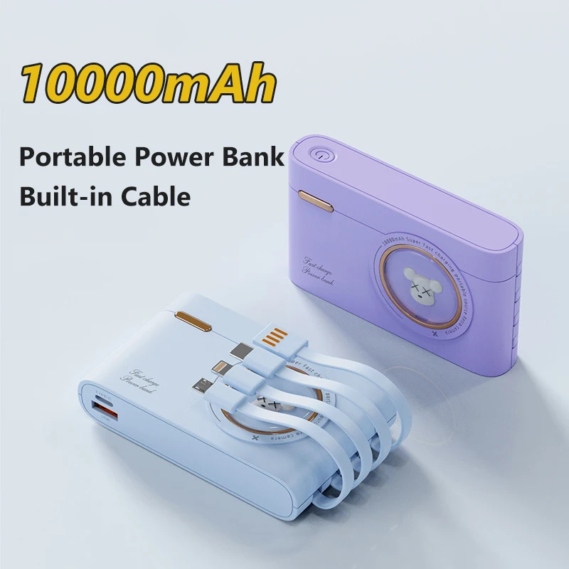 Мини-Power Bank 10000 мАч с кабелем, мультяшный USB-аккумулятор с быстрой зарядкой для iPhone Samsung S24 23 Xiaomi Huawei, внешний аккумулятор
Мини-Power Bank 10000 мАч с кабелем, мультяшный USB-аккумулятор с быстрой зарядкой для iPhone Samsung S24 23 Xiaomi Huawei, внешний аккумулятор