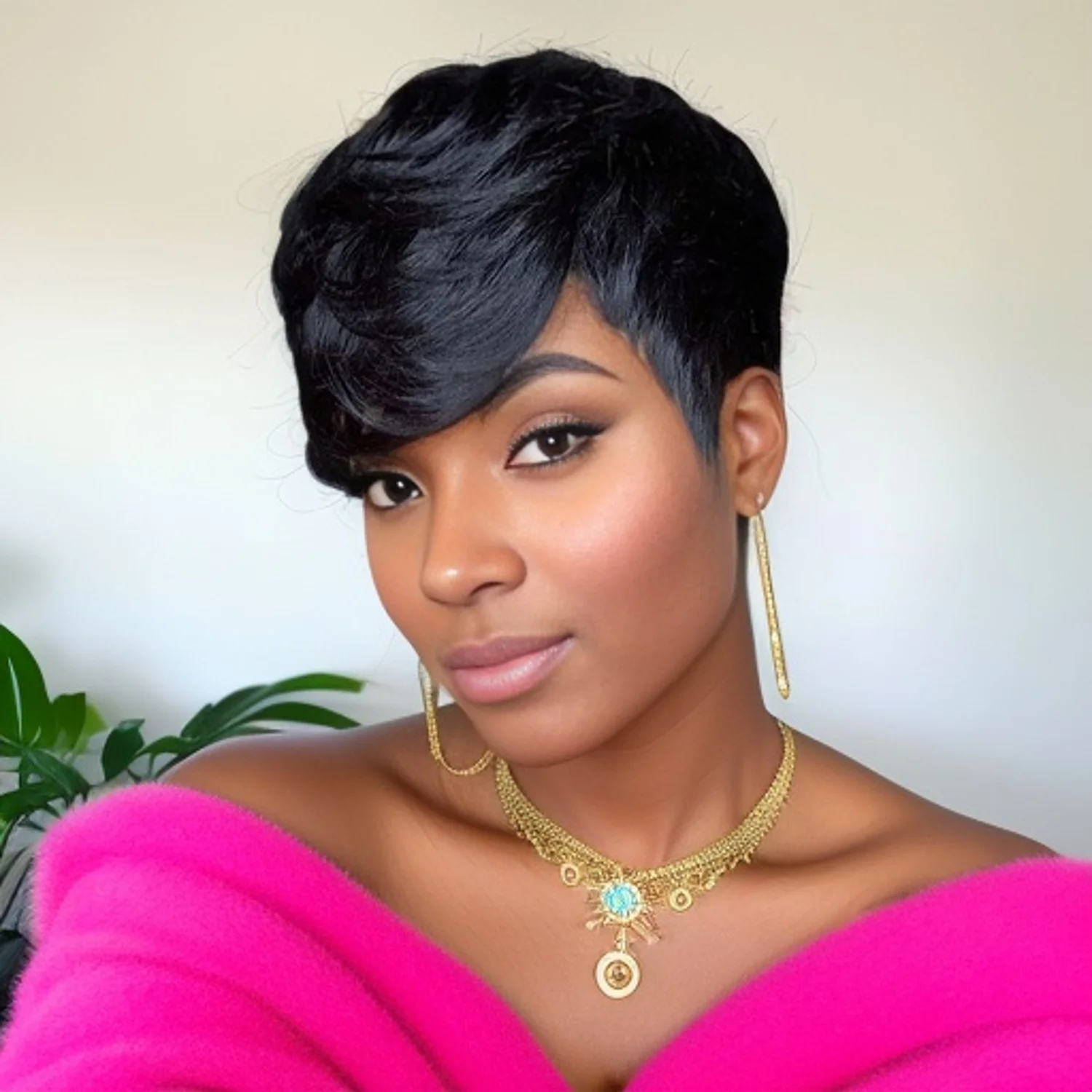 Natural Black Short Pixie Cut Curly Bob Human Hair Wigs With Bangs For Women Brazilian Remy Hair Wigs
Natural Black Short Pixie Cut Curly Bob Human Hair Wigs With Bangs For Women Brazilian Remy Hair Wigs