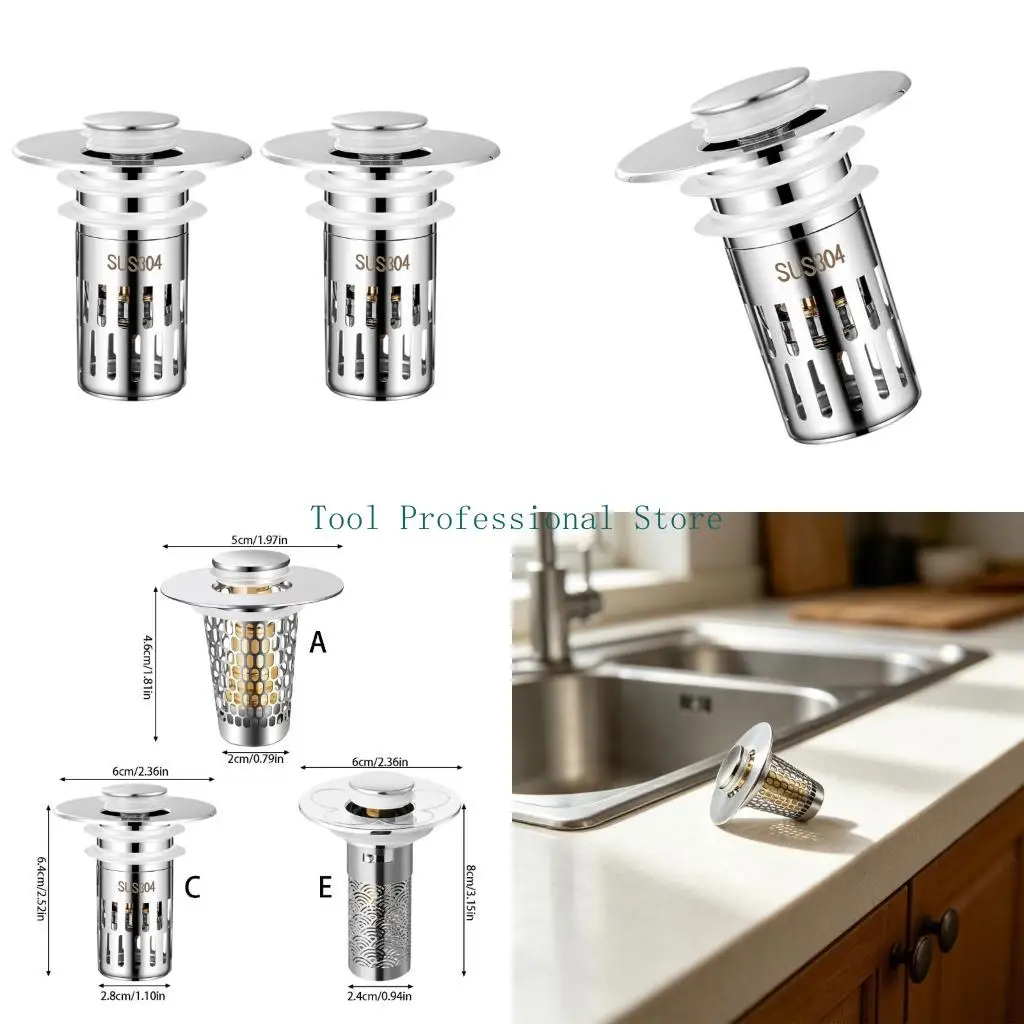 57QF Quick Install Popup Drain Cover with Filter Mesh Steel Sink Drain Stoppers with Hair Catcher for Bathroom Use
57QF Quick Install Popup Drain Cover with Filter Mesh Steel Sink Drain Stoppers with Hair Catcher for Bathroom Use
