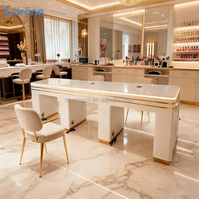 Wooden Nail Table with Large Storage Cabinets for Spa and Salon
Wooden Nail Table with Large Storage Cabinets for Spa and Salon