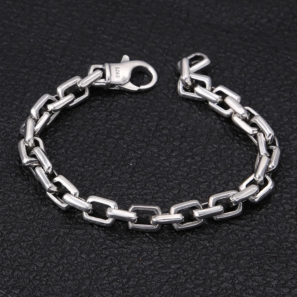 Real Solid 925 Sterling Silver Chain Men 7mm Square Cable Link Bracelet 25-26g/20cm
Real Solid 925 Sterling Silver Chain Men 7mm Square Cable Link Bracelet 25-26g/20cm
