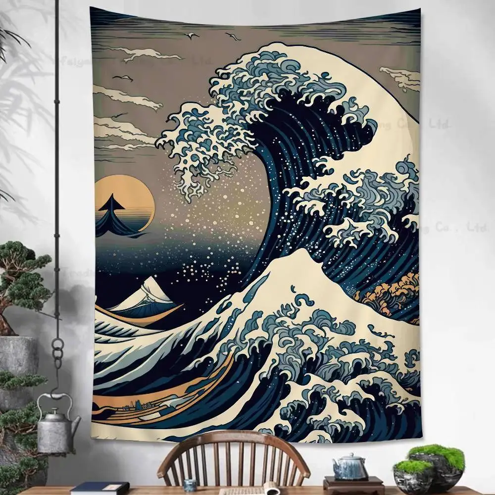 Vintage Japanese Ukiyoe The Great Wave Off Kanagawa Cartoon Tapestry Hippie Flower Wall Carpets Dorm Decor Art Home Decor
Vintage Japanese Ukiyoe The Great Wave Off Kanagawa Cartoon Tapestry Hippie Flower Wall Carpets Dorm Decor Art Home Decor