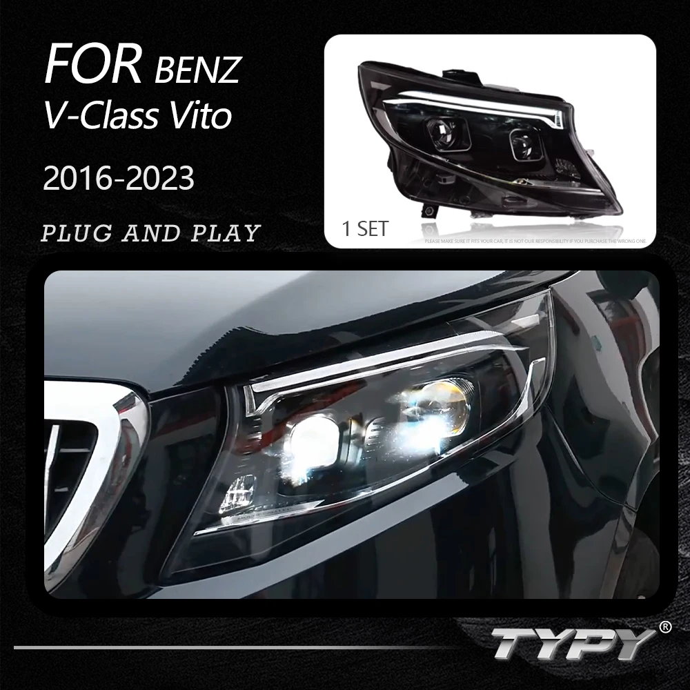 TYPY Car Headlights For Benz V-Class Vito 2016-2023 LED Car Lamps Daytime Running Lights Dynamic Turn Signals Car Accessories
TYPY Car Headlights For Benz V-Class Vito 2016-2023 LED Car Lamps Daytime Running Lights Dynamic Turn Signals Car Accessories