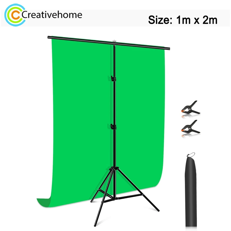 PULUZ 1m x 2m Green Background Cloth T-Shape Photo Studio Backdrop Support Stand Crossbar Bracket Kit with Clips
PULUZ 1m x 2m Green Background Cloth T-Shape Photo Studio Backdrop Support Stand Crossbar Bracket Kit with Clips