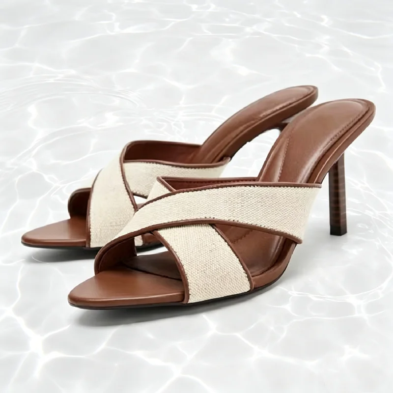 Retro Brown Cross Tied Mules Sandals Women Fashion Pointed-Toe Open-Toe Stiletto Slide Sandals 2026 Summer Elegant Women Shoes
Retro Brown Cross Tied Mules Sandals Women Fashion Pointed-Toe Open-Toe Stiletto Slide Sandals 2026 Summer Elegant Women Shoes