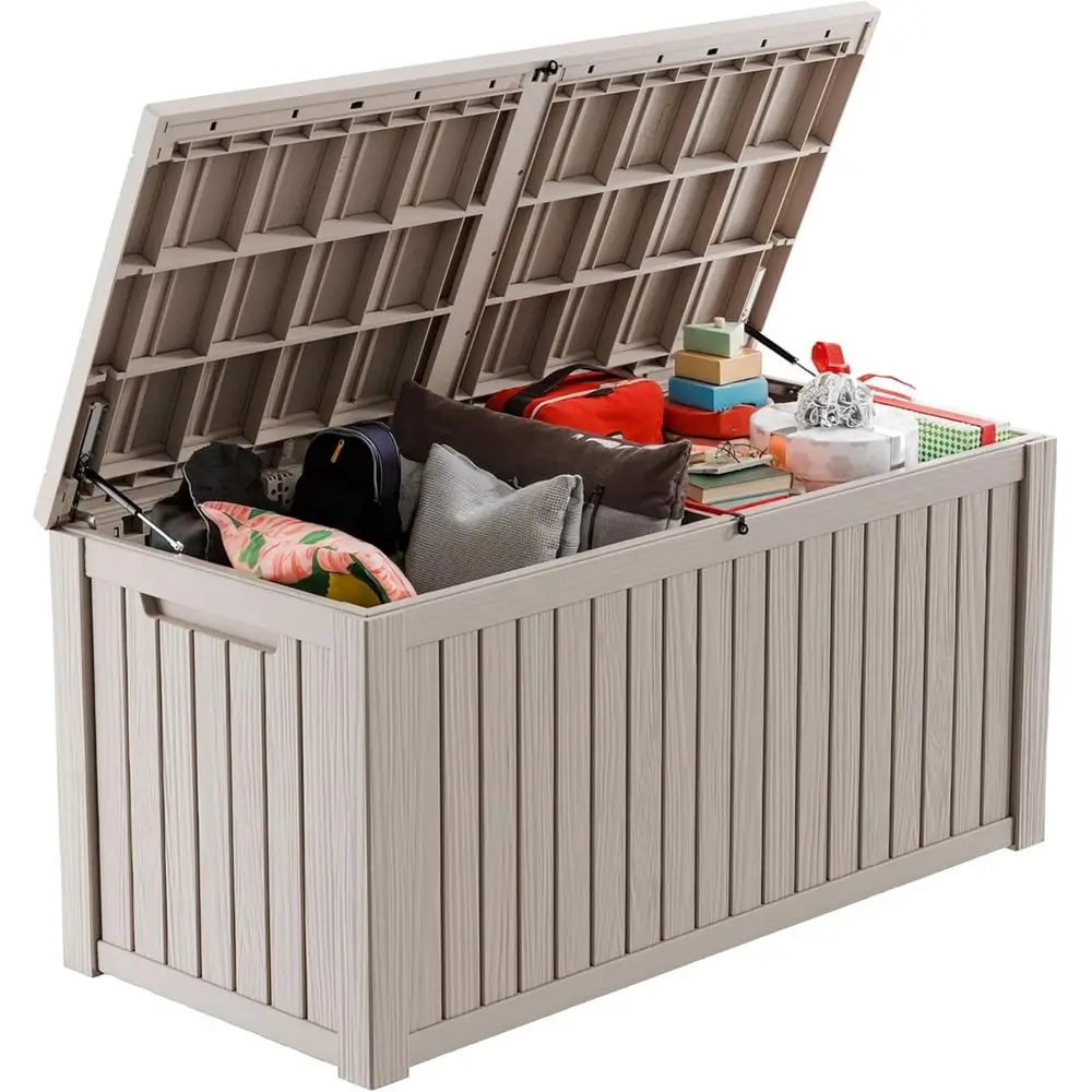 Большой ящик для палубы, ящик для хранения на открытом воздухе из смолы с запиранием для мебели для патио, водонепроницаемый ящик для хранения садовых инструментов, серый
Большой ящик для палубы, ящик для хранения на открытом воздухе из смолы с запиранием для мебели для патио, водонепроницаемый ящик для хранения садовых инструментов, серый