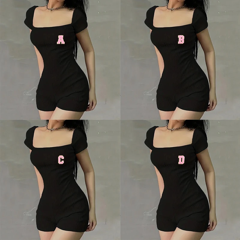 2025 Summer Letter Decoration New One Piece Square Neck High Waist Short Jumpsuit Women's Sexy Black Short Sleeve Yoga Fitness
2025 Summer Letter Decoration New One Piece Square Neck High Waist Short Jumpsuit Women's Sexy Black Short Sleeve Yoga Fitness