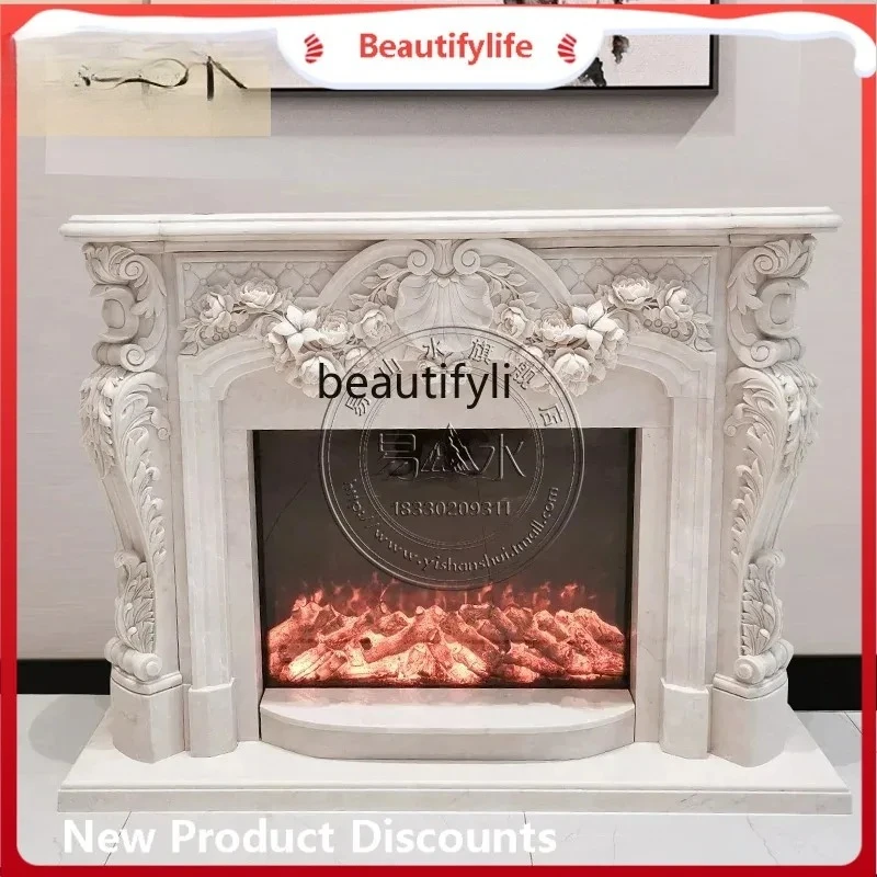 Marble mantel French light luxury European cabinet villa hall heating ornament background wall decoration
Marble mantel French light luxury European cabinet villa hall heating ornament background wall decoration