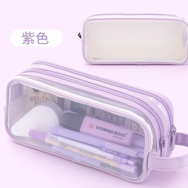 Transparent Mesh Pen Pouch Pencil Cases Cute Pen Holder Pouch for Students Back to School Stationery Supplies
Transparent Mesh Pen Pouch Pencil Cases Cute Pen Holder Pouch for Students Back to School Stationery Supplies