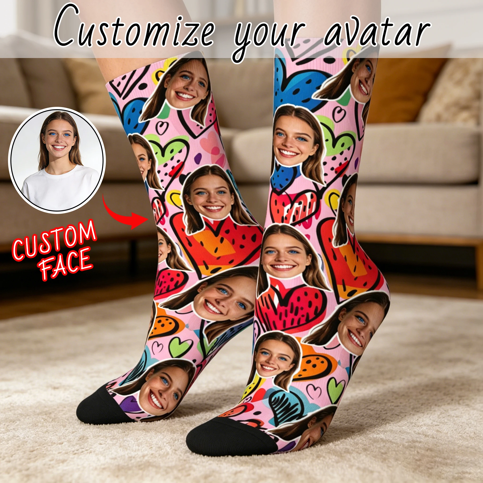 Custom avatar socks for men and women custom photo socks DIY personalized picture socks photo socks personalized gifts
Custom avatar socks for men and women custom photo socks DIY personalized picture socks photo socks personalized gifts