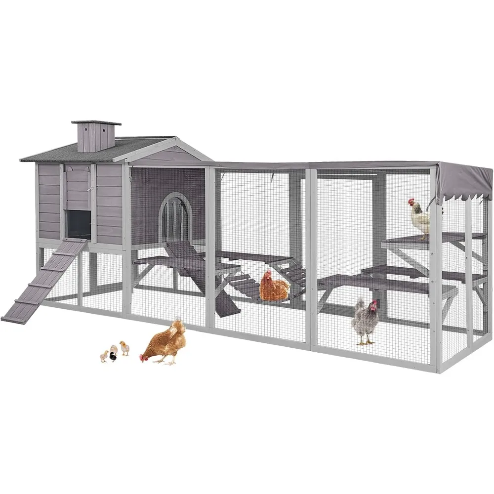 Large 2-Story Wooden Chicken Coop with Weatherproof Run & Canopy - Spacious Hen House for 6-8 Chickens, Rabbits, Ducks - Easy-Cl
Large 2-Story Wooden Chicken Coop with Weatherproof Run & Canopy - Spacious Hen House for 6-8 Chickens, Rabbits, Ducks - Easy-Cl