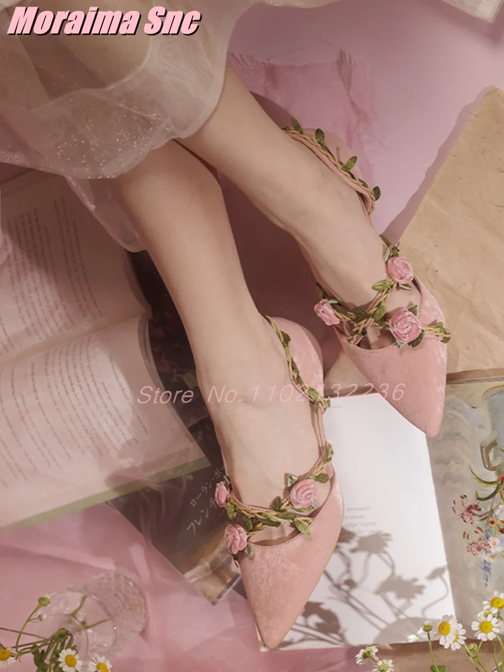 Velvet Floral Decor Pointed Toe Sandals Leaves Stiletto High Heel Shallow Hollow Slip On Elegant Women's Summer Shoes Banquet
Velvet Floral Decor Pointed Toe Sandals Leaves Stiletto High Heel Shallow Hollow Slip On Elegant Women's Summer Shoes Banquet