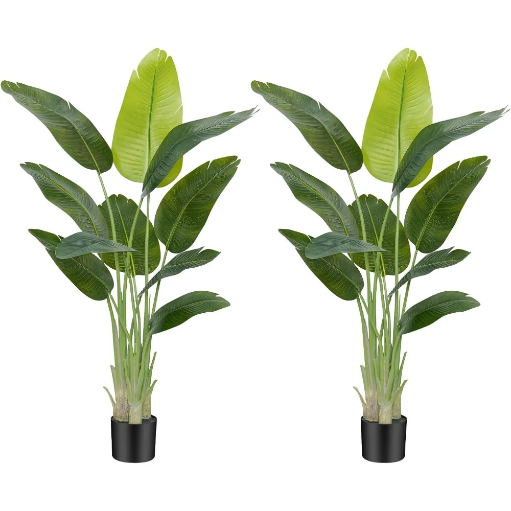 A Lifelike Bird of Paradise Artificial Plant, A 5-foot Long Fake Banana Leaf Tree with 10 Trunks 
A Lifelike Bird of Paradise Artificial Plant, A 5-foot Long Fake Banana Leaf Tree with 10 Trunks