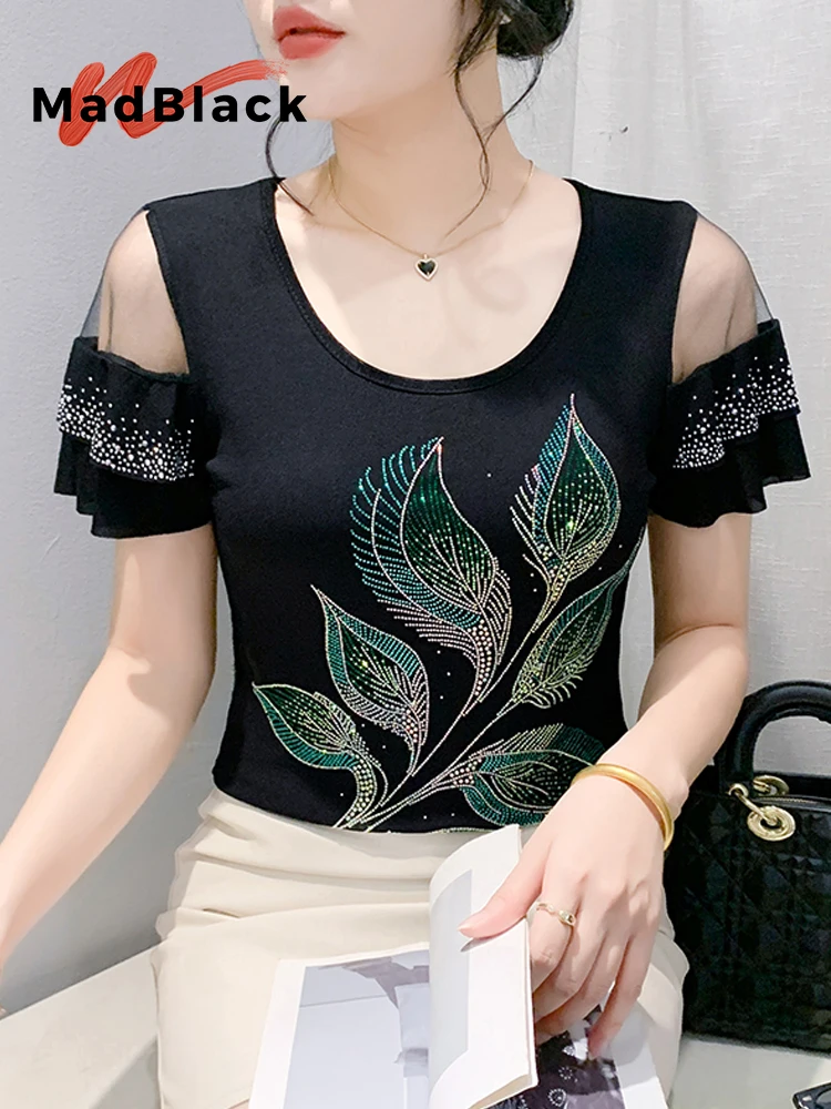 MadBlack-Women European T-Shirt, Sexy O Neck Diamond Hollow Out, Streetwear Butterfly Sleeve Slim Mesh Tee, 2025 Summer T54102CC
MadBlack-Women European T-Shirt, Sexy O Neck Diamond Hollow Out, Streetwear Butterfly Sleeve Slim Mesh Tee, 2025 Summer T54102CC