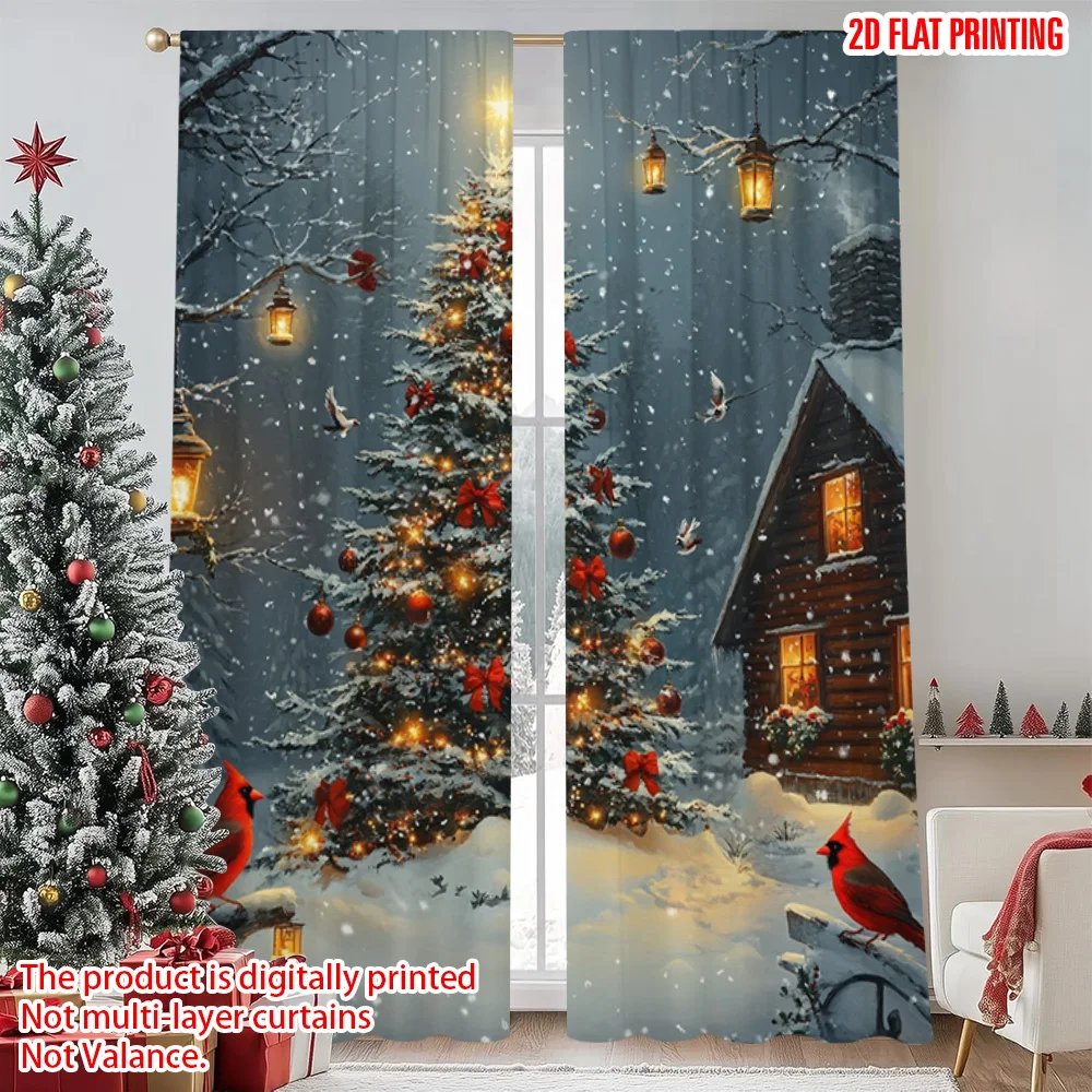 2pcs 2D flat printing Christmas Party Curtain Snow Christmas tree_ red card Versatile Polyester Fabric Without Electricity
2pcs 2D flat printing Christmas Party Curtain Snow Christmas tree_ red card Versatile Polyester Fabric Without Electricity