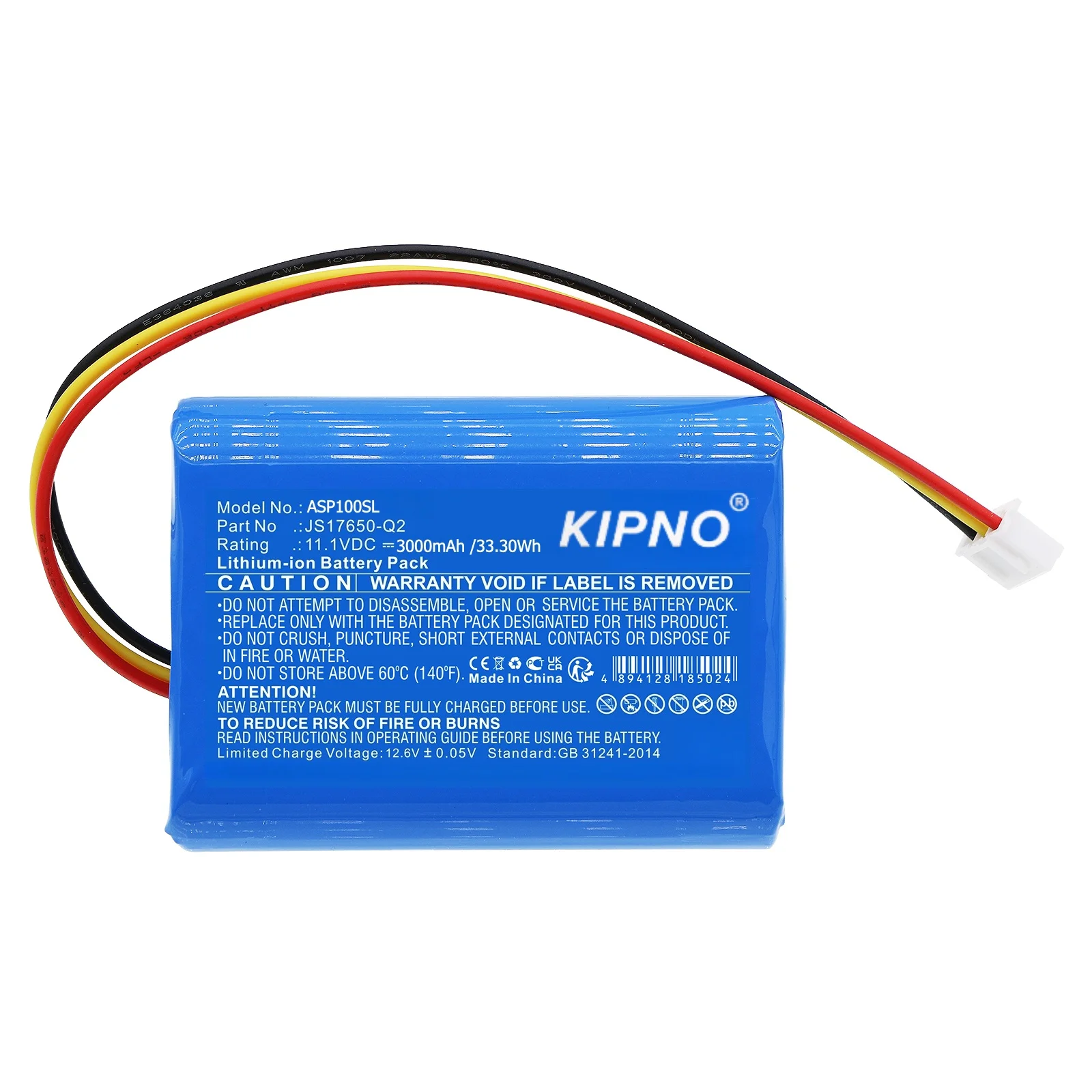 KIPNO 11.1V 3000mAh Speaker Battery JS17650-Q2 for AR Pasadena, AWSBT10, AWSBT10BK, Santa Clara, AWSEE3, AWSEE3BK +TOOL
KIPNO 11.1V 3000mAh Speaker Battery JS17650-Q2 for AR Pasadena, AWSBT10, AWSBT10BK, Santa Clara, AWSEE3, AWSEE3BK +TOOL