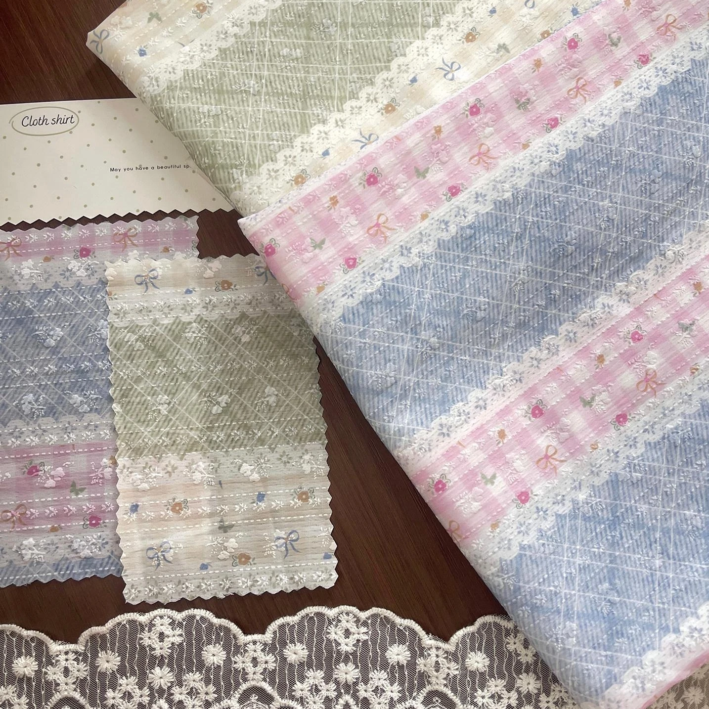 50x145cm Sweet Floral Imitation Lace Embossed Cotton Fabric DIY Sewing Patchwork Quilting Dress Kids Wear Hair Tie Doll Clothes
50x145cm Sweet Floral Imitation Lace Embossed Cotton Fabric DIY Sewing Patchwork Quilting Dress Kids Wear Hair Tie Doll Clothes