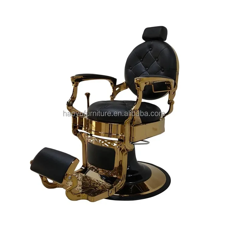 Classic Golden Barber Chair Hydraulic Oil Pump Barber Chairs Black and Gold Barber Chairs
Classic Golden Barber Chair Hydraulic Oil Pump Barber Chairs Black and Gold Barber Chairs