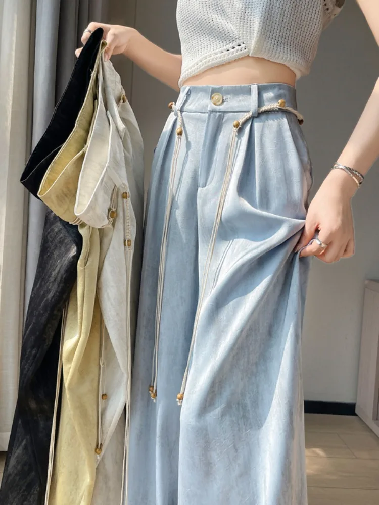 Kumikumi High Waist Pure Color Satin Casual Pants Women's Summer Long Pants Versatile Wide Leg Floor Length Trousers
Kumikumi High Waist Pure Color Satin Casual Pants Women's Summer Long Pants Versatile Wide Leg Floor Length Trousers