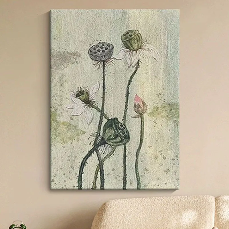 Chinese Style Lotus Pods Hand-Painted Oil Painting Bedroom Hanging Painting Living Dining Room Sofa Background Hanging Painting
Chinese Style Lotus Pods Hand-Painted Oil Painting Bedroom Hanging Painting Living Dining Room Sofa Background Hanging Painting