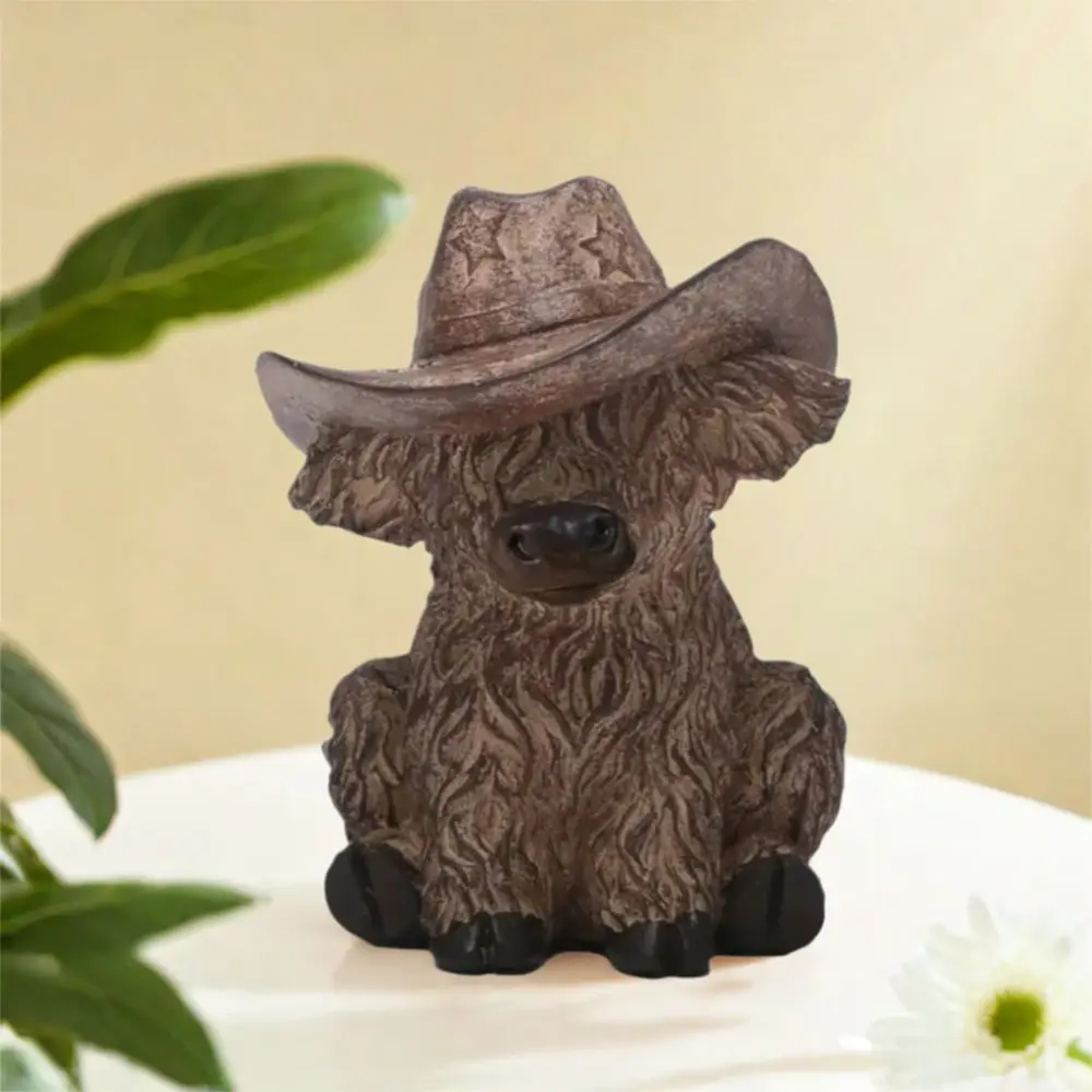 With Cowboy Hat Highland Cow Figurine Realistic Rustic Highland Bull Statue Resin Crafts Animal Sculpture Home Living Room
With Cowboy Hat Highland Cow Figurine Realistic Rustic Highland Bull Statue Resin Crafts Animal Sculpture Home Living Room
