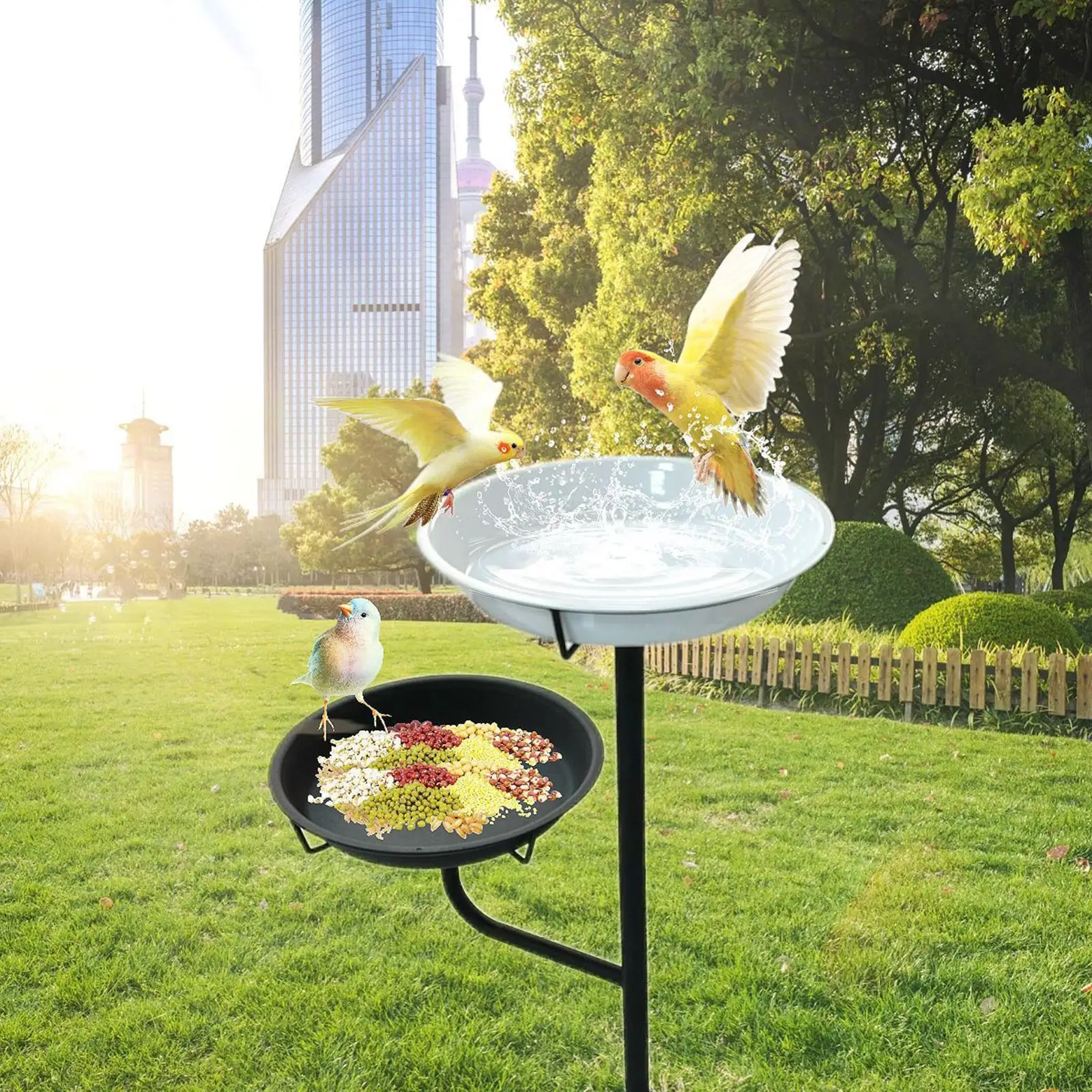 Outdoor Bird Feeder with Stand Decoration Iron Ornament Bird Bath Feeding Bowl Birdfeeder for Patio Garden Balcony Lawn Yard
Outdoor Bird Feeder with Stand Decoration Iron Ornament Bird Bath Feeding Bowl Birdfeeder for Patio Garden Balcony Lawn Yard