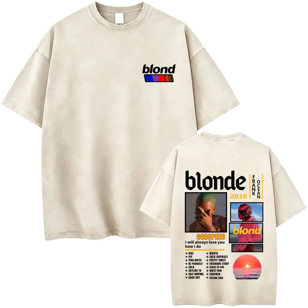 Washed Vintage Rapper Frank Ocean Blond Album Cover T-shirt Men Women Hip Hop Fashion Pop Music T-shirts Men's Retro Streetwear
Washed Vintage Rapper Frank Ocean Blond Album Cover T-shirt Men Women Hip Hop Fashion Pop Music T-shirts Men's Retro Streetwear