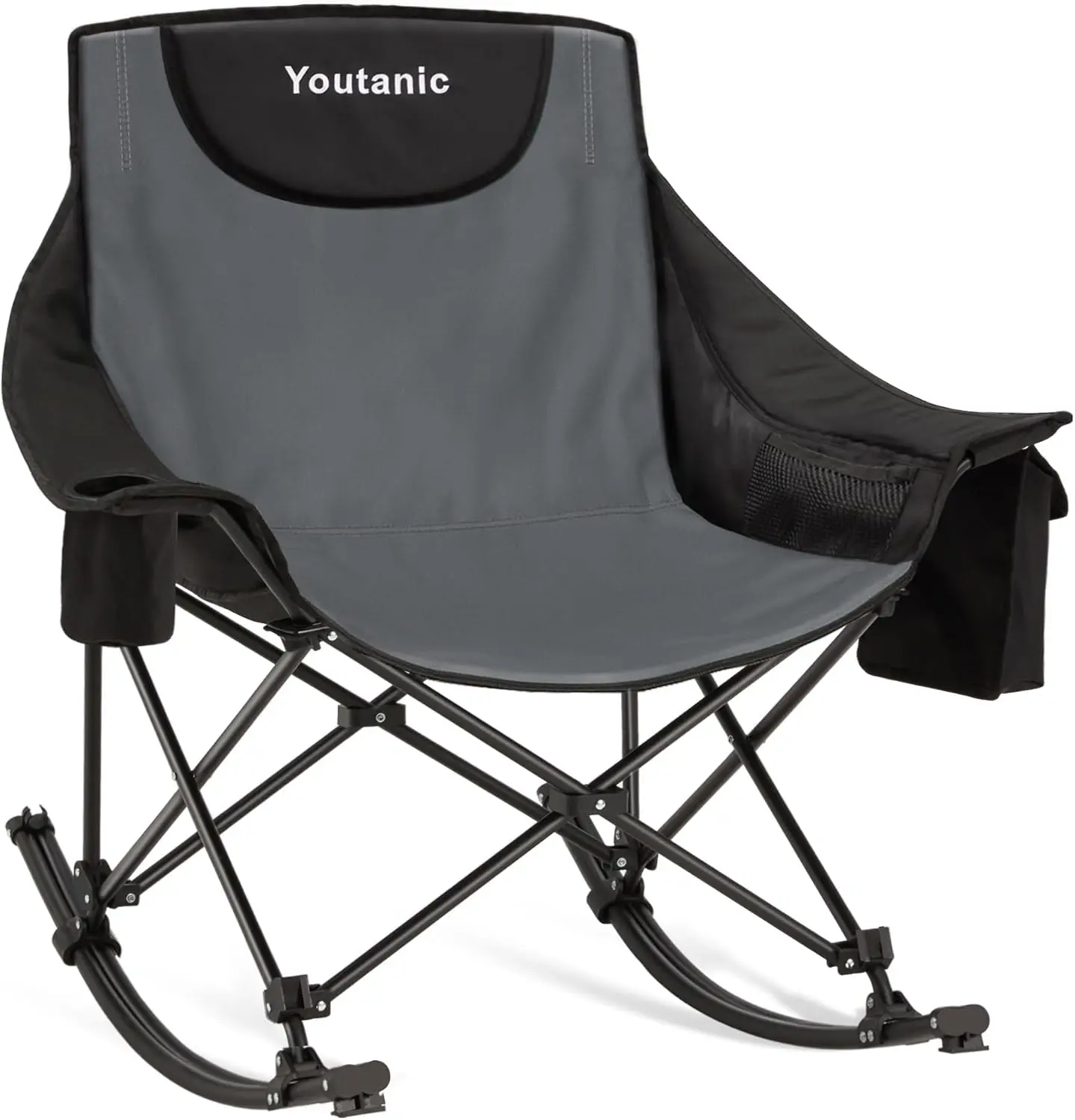 Oversized Folding Rocking Camping Chair with Pockets, Cup Holder, Carry Bag, Heavy Duty for Outdoor Use Up to 400lbs, Gray
Oversized Folding Rocking Camping Chair with Pockets, Cup Holder, Carry Bag, Heavy Duty for Outdoor Use Up to 400lbs, Gray