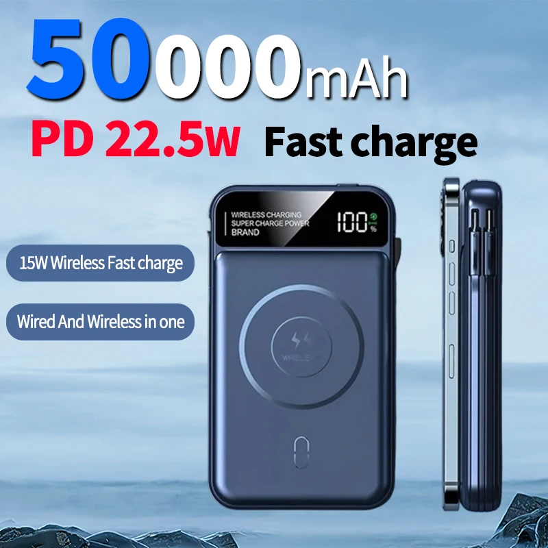 50000mAh High Capacity Portable Magnetic Wireless Charging Power Spare battery Portable charger for IPhone Samsung Xiaomi
50000mAh High Capacity Portable Magnetic Wireless Charging Power Spare battery Portable charger for IPhone Samsung Xiaomi